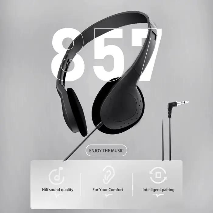 Casque stéréo filaire 3,5 mm, casque de jeu Hi-Fi avec basses pour PC, téléphone portable, console d