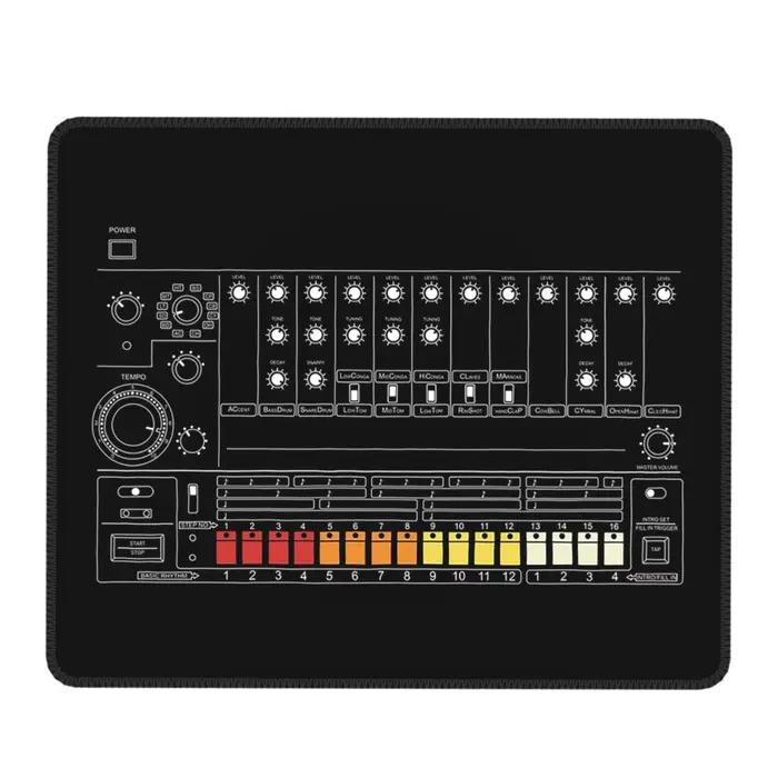 808 Machine à tambour Vintage pour musicien électronique tapis de souris ordinateur clavier tapis de