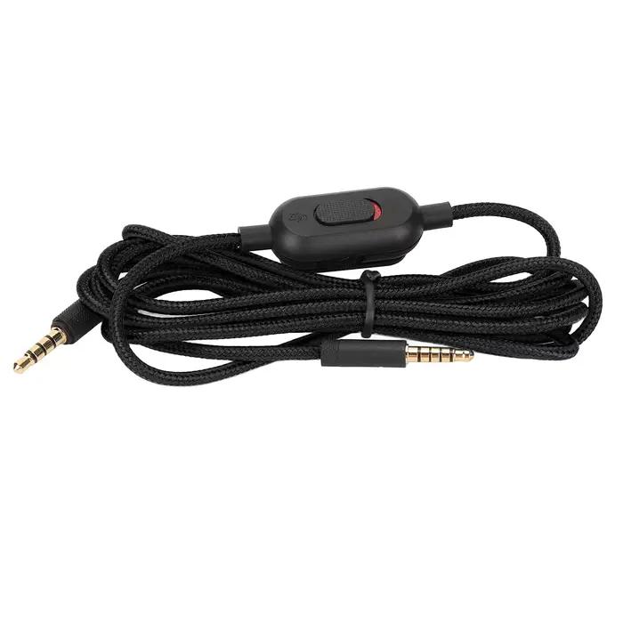 Câble tressé pour casque de jeu avec contrôle du volume et interrupteur muet, câble audio pour écout