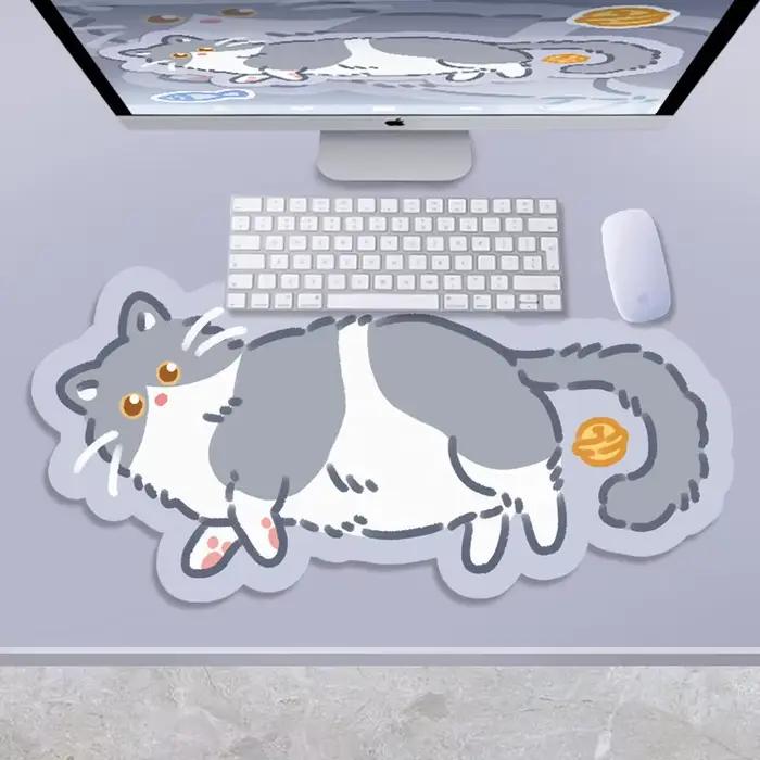 XXL grand tapis de souris en fourrure mignon Kawaii Kitty chats tapis de souris 70x30 cm tapis de bu