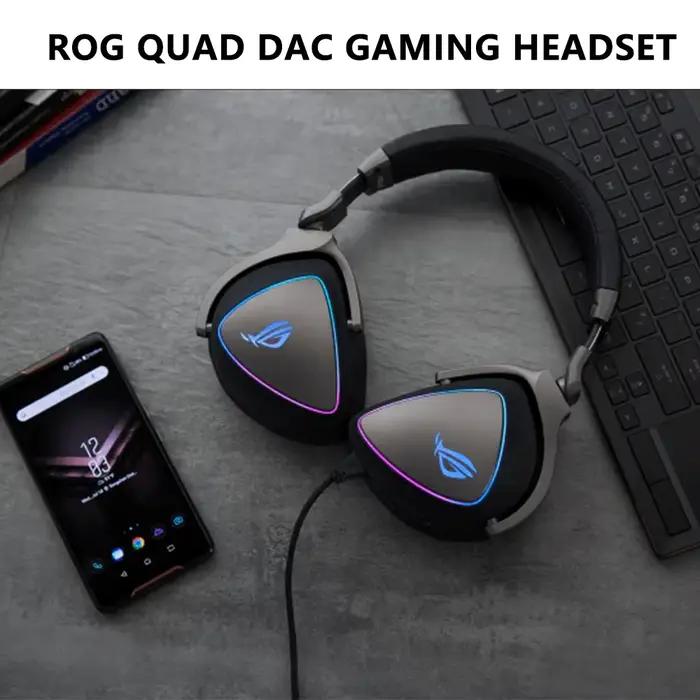 Casque ASUS QUAD-DAC GAMING HEADSET 7.1 canaux USB, casque supra-auriculaire pour PC, PS4, PS5, Xbox