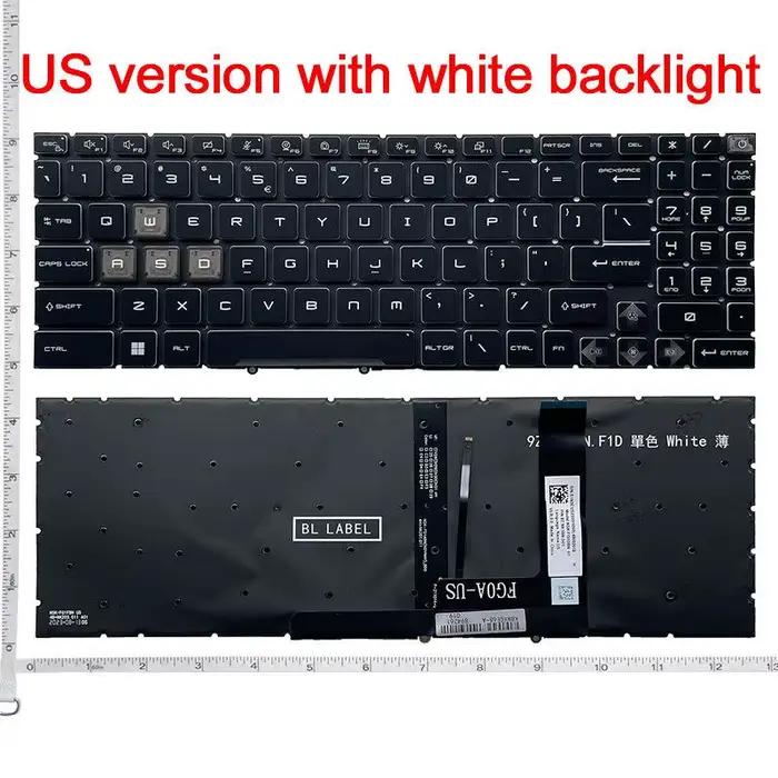 Nouveau clavier d'ordinateur portable américain pour MSI Crosshair 15 B12UEZ Cyborg15 A12VE A13V pul