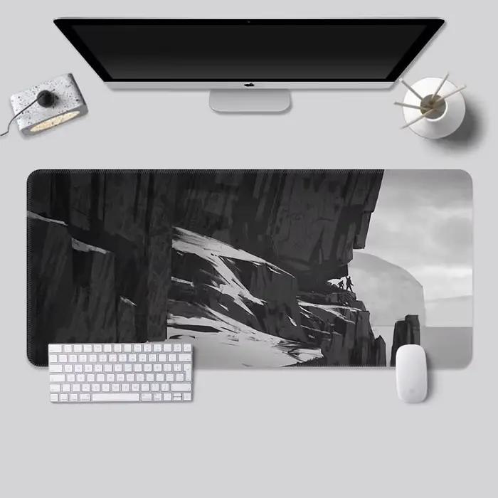 Tapis de souris noir et blanc, accessoires de configuration de jeu simples et haut de gamme, tapis d
