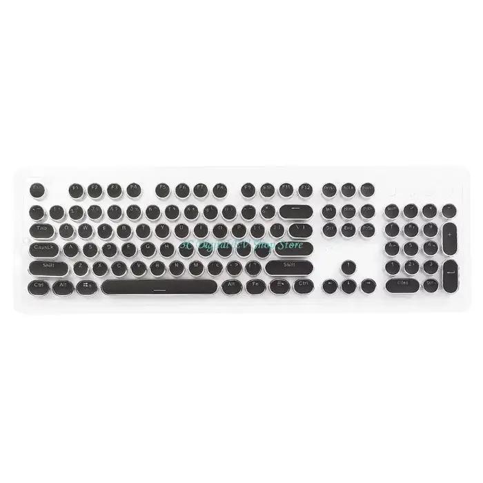 Clavier mécanique rétro E74D, machine à écrire à points, sans fil, 104 touches