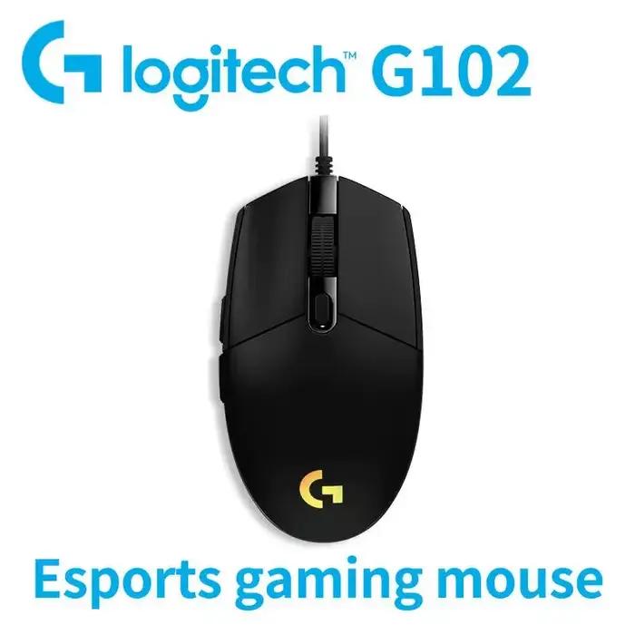 Souris esports silencieuse sans fil bimode Logitech G102/G203, jeu ergonomique et léger, ordinateur