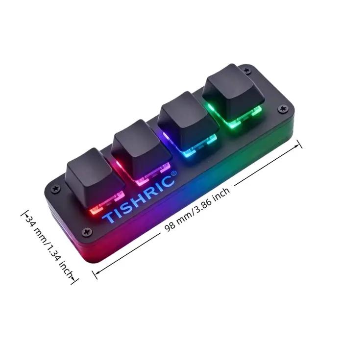 Clavier mécanique USB TISHRIC RGB personnalisé 3/6 touches 1 bouton rotatif Clavier macro à touches