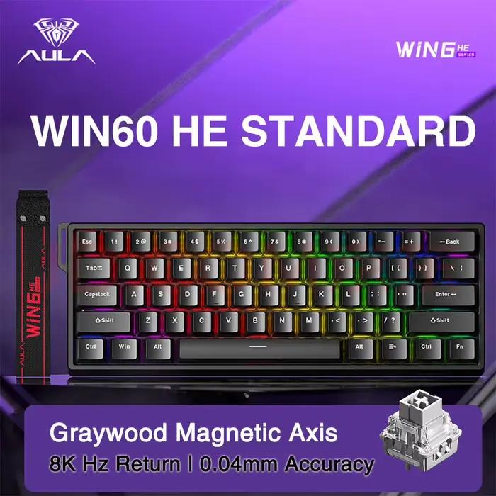 AULA WIN60 WIN68 HE Esports clavier à interrupteur magnétique déclencheur rapide 8K retour RGB Hotsw
