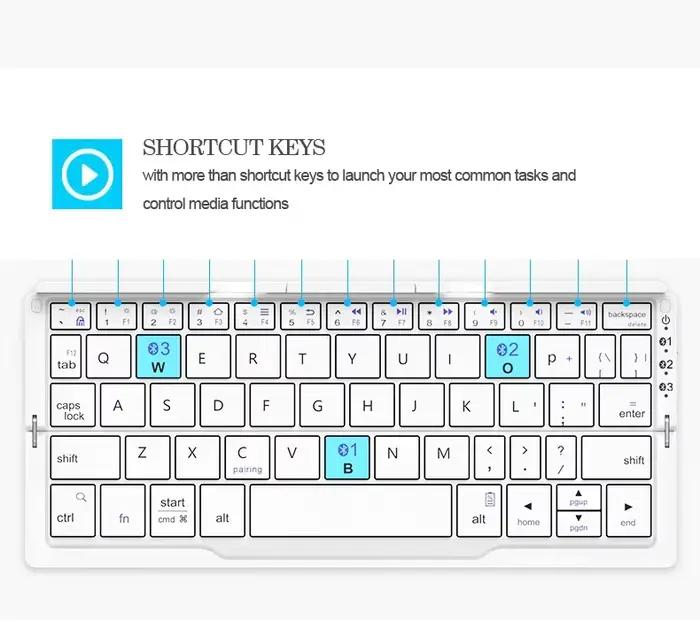 Clavier sans fil Bluetooth 5.0 et 2.4G, Mini clavier multimédia pour ordinateur portable, PC, TV, iP