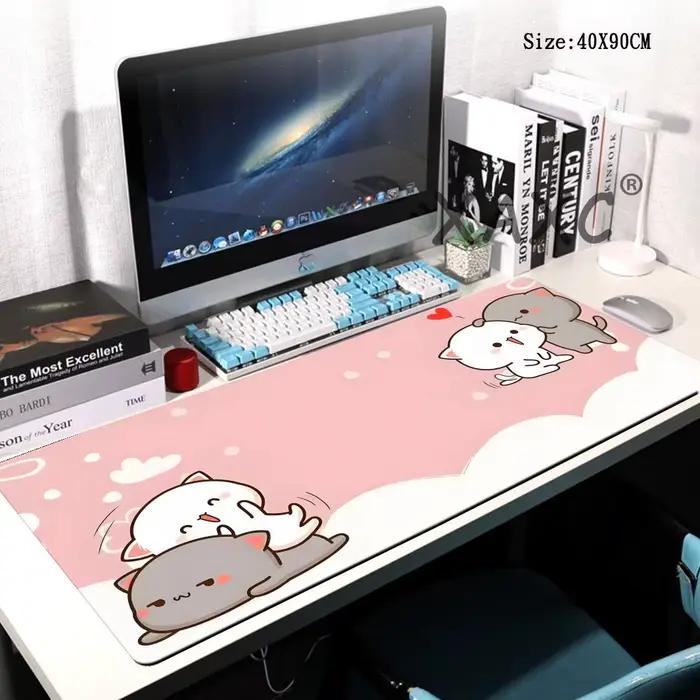 Tapis de souris XXL Kawaii pour jeux vidéo 900x400x3MM, tapis de souris rose, cadeau animalier, acce