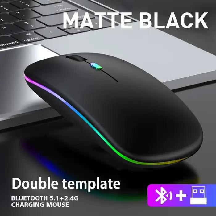 Souris sans fil Bluetooth 2.4G, double Modes, Rechargeable, rvb, ergonomique, silencieuse, clic, pou