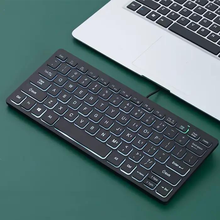 Clavier filaire rétroéclairé à 78 touches, Mini clavier externe pour ordinateur portable, clavier po