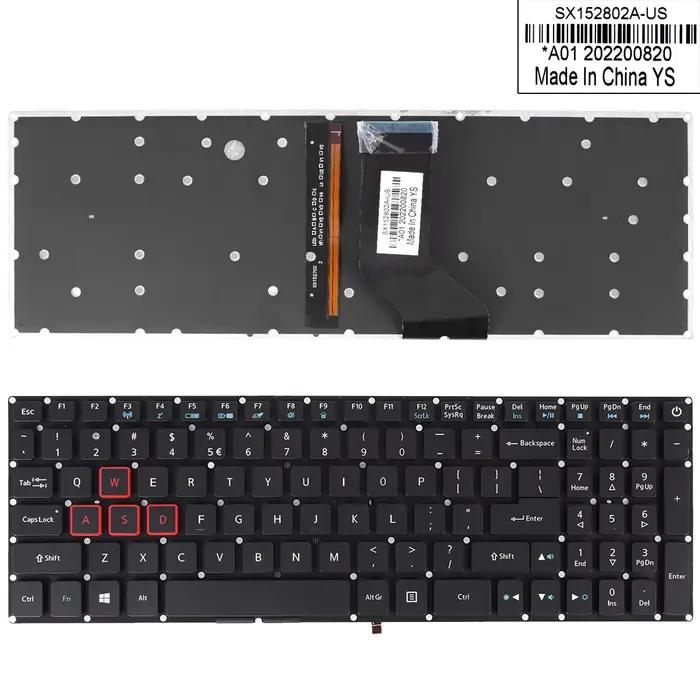 US Clavier D'ordinateur Portable pour Acer Predator Helios 300 G3-571 G3-572 PH315-51 PH317-51 Noir