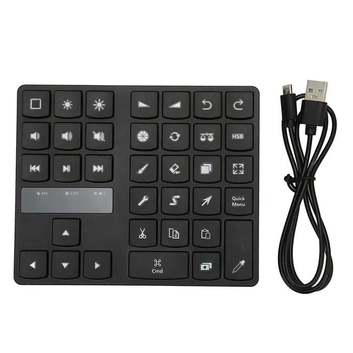 Mini clavier de dessin 35 touches clavier de raccourci de dessin ergonomique à une main pour IOS pou