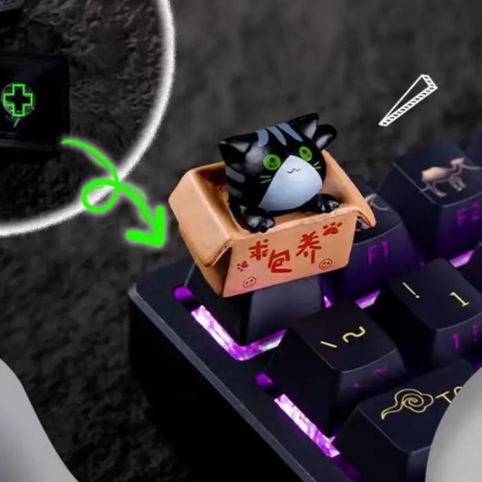 Personnalisez votre clavier fait à la main avec des capuchons de touches de chat mignon, clavier méc
