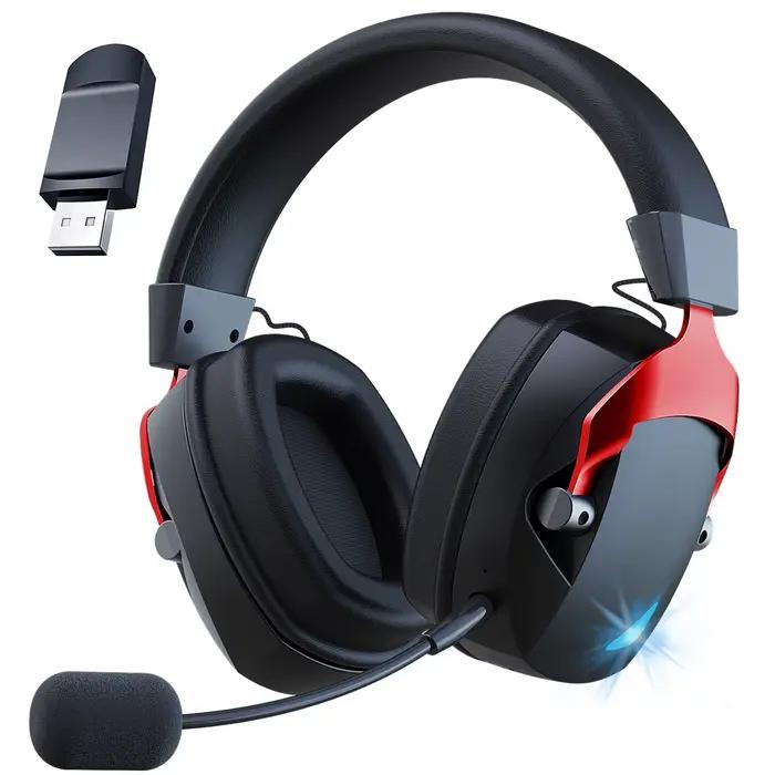Casque de jeu sans fil avec Microphone antibruit détachable, prise filaire 2.4G Bluetooth-USB-3.5mm,