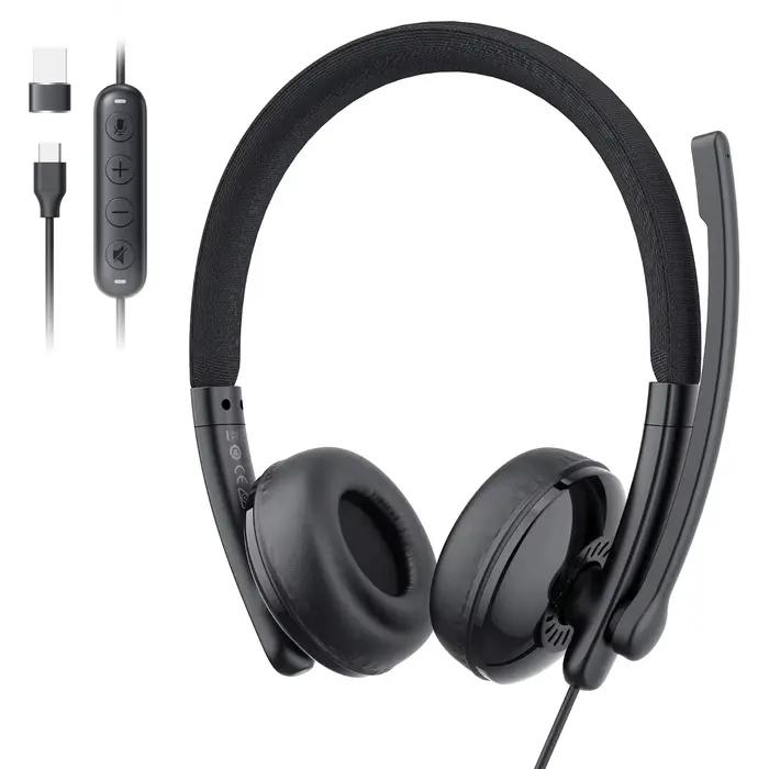 Casque filaire USB pour ordinateur, casque de centre d'appels professionnel, casques EMEET HS50 avec