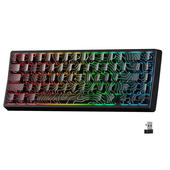 XVX M67 JadeStone clavier mécanique sans fil noir avec capuchons de touches IMD-Tech conception de j