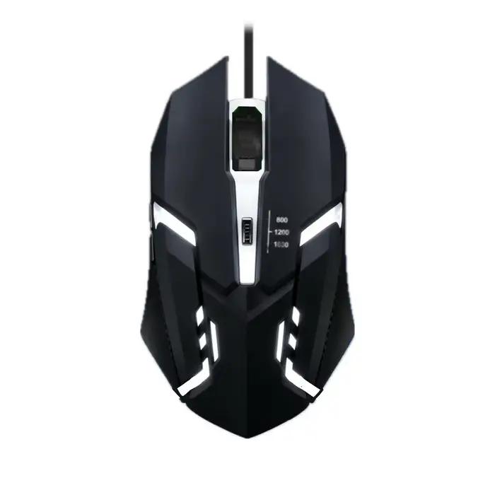 Souris de jeu ergonomique lumineuse LED de haute qualité, souris de jeu filaire USB à 4 boutons pour