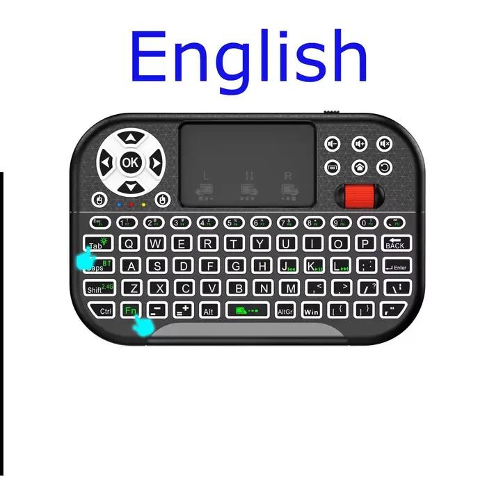 Mini clavier sans fil M2 avec pavé tactile, molette de défilement, double mode 2.4G BT5.2, rétroécla