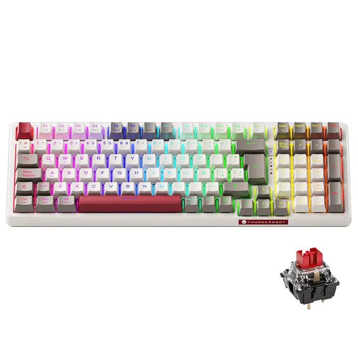 THUNDEROBOT K98 clavier mécanique filaire rvb 98% Compact disposition TKL clavier de jeu échangeable