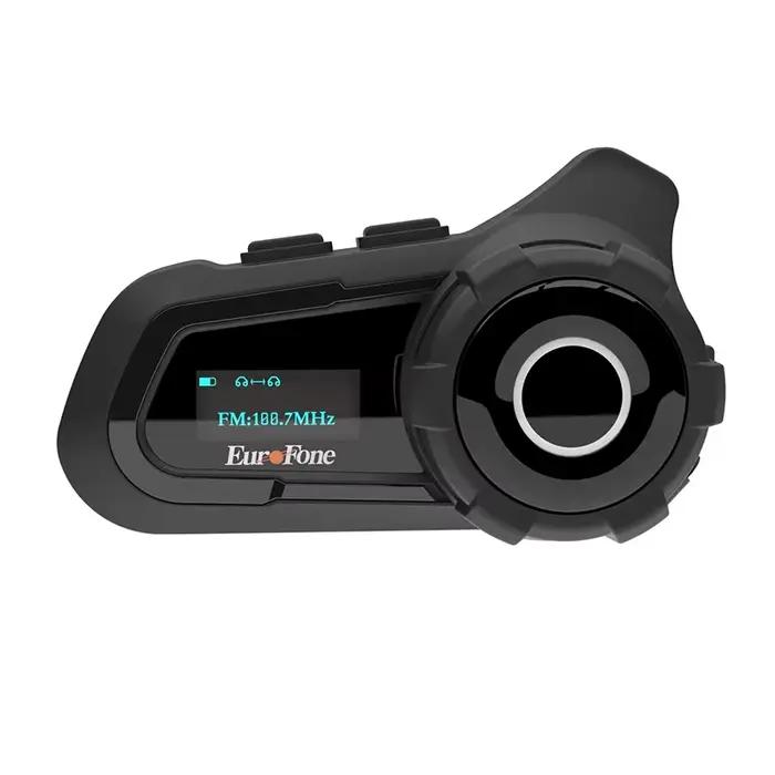 Casque Bluetooth pour moto avec interphone 3 voies et écran LED, étanche, réduction du bruit, conçu