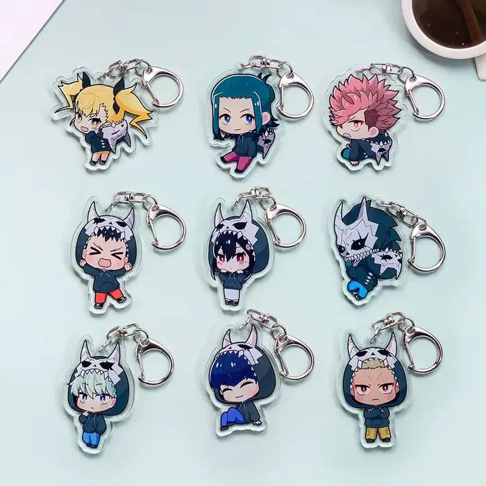 9 figurines d'anime Kaiju No. 8 accessoires porte-clés en acrylique, breloques de sac créatives et a