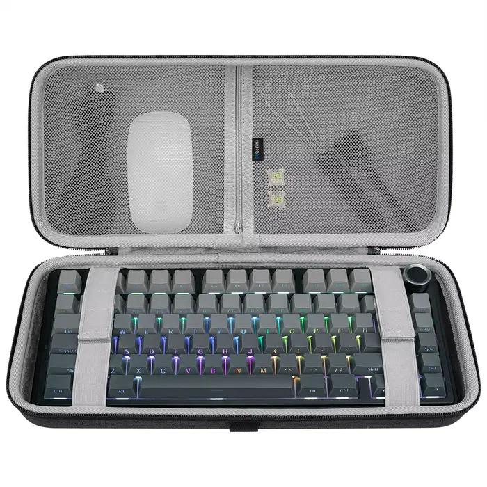 Étui pour clavier de jeu Geekria 75% 84 touches, compatible avec Keychron K2 HE, Logitech POP Keys /