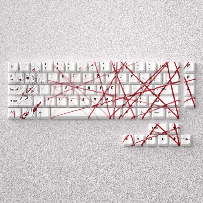 73 touches PBT colorant Sublimation cerise Yuzuriha Inori Anime pour 60 65 68 disposition clavier mé