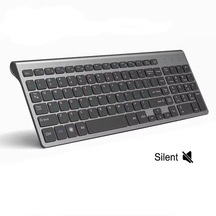Clavier sans fil portable pleine taille Gris USB Connexion Stable pour ordinateurs portables PC Comp
