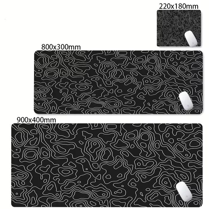 Tapis de bureau XXL noir et blanc Strata liquide tapis de souris grand tapis de souris abstrait tapi