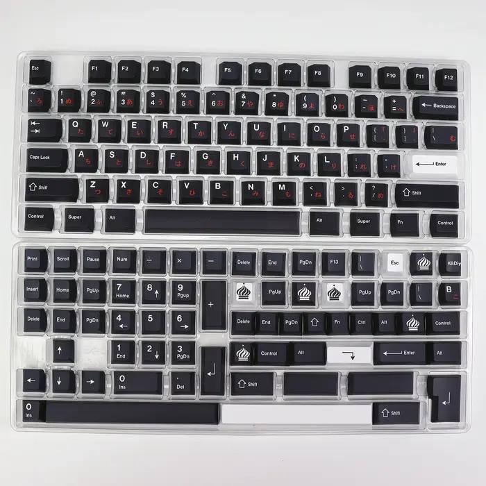 KBDiy 143 touches GMK WOB rouge cyrillique Japaneae Keycap profil Cherry PBT colorant Sublimation po