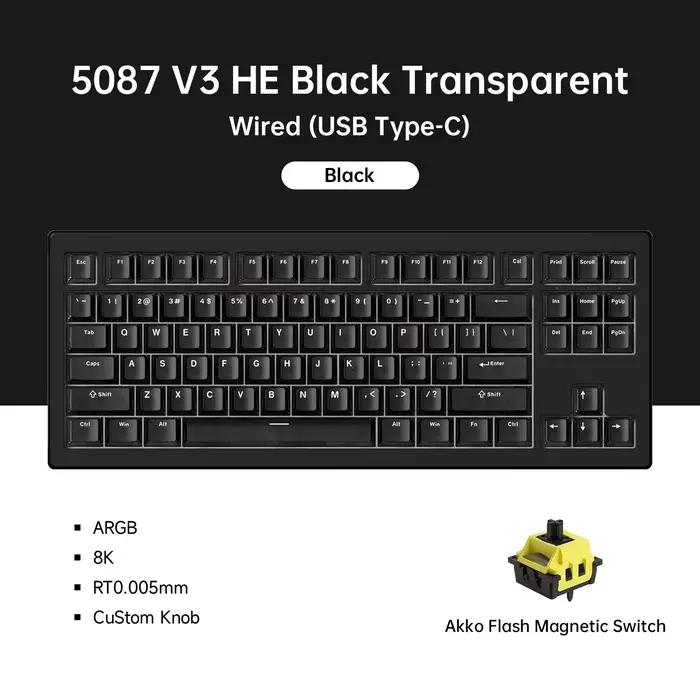 Akko 5087 V3 HE clavier 88 touches TKL disposition interrupteur magnétique déclencheur rapide 0.005m