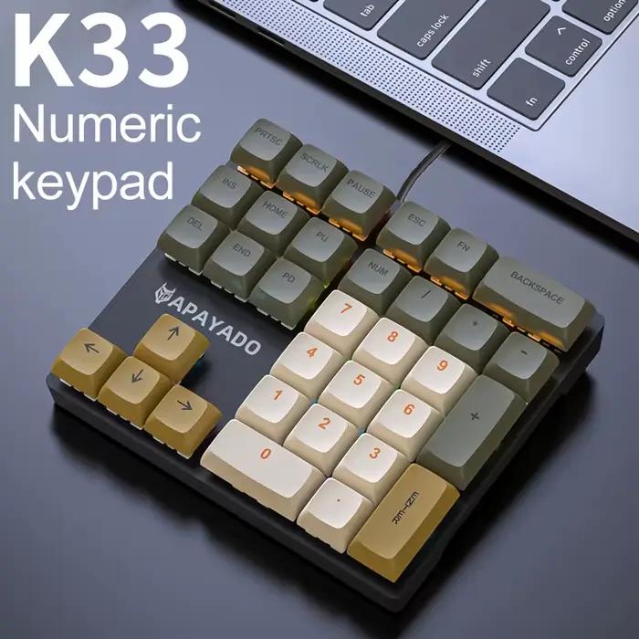 Clavier numérique USB à 33 touches : mini-pad numérique pour la comptabilité, les ordinateurs portab