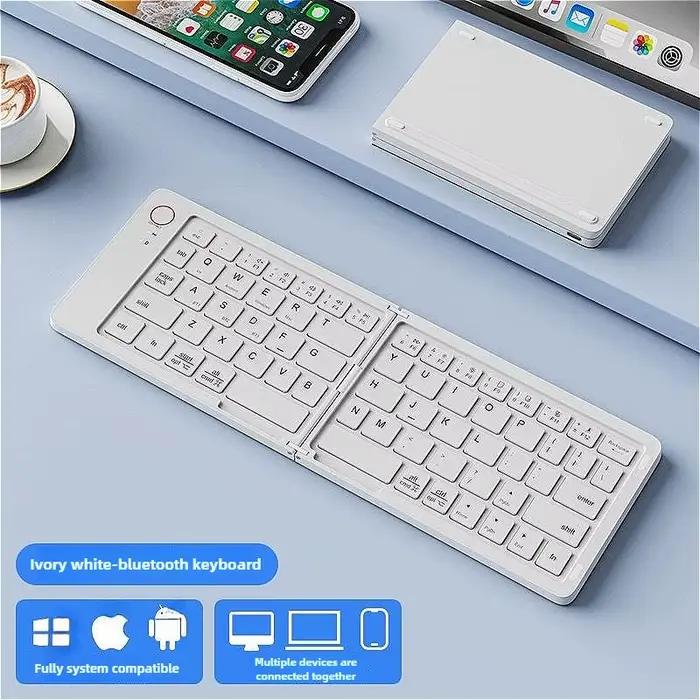 Nouveau clavier sans fil pliable clavier Bluetooth Portable mince clavier pliant Rechargeable pour I