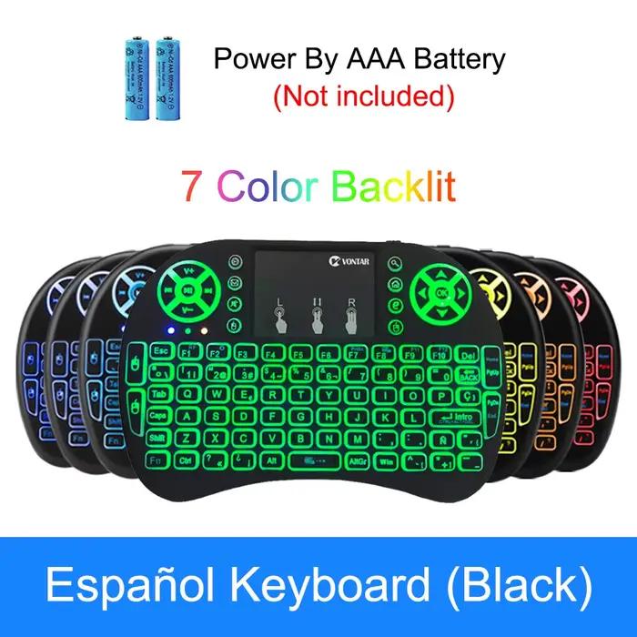 VONTAR i8 clavier sans fil russe anglais hébreu Version i8 + 2.4GHz Air Mouse pavé tactile portable