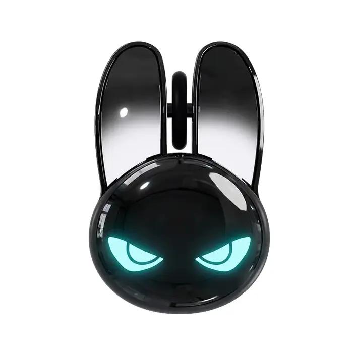 Souris sans fil rechargeable double mode MOFii Rabbit, oreilles de lapin noires dégradées, souris si