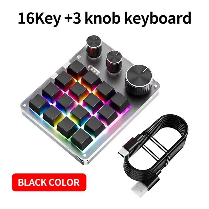 16 touches 3 boutons clavier mécanique personnalisé personnaliser bouton de Volume bouton programmat