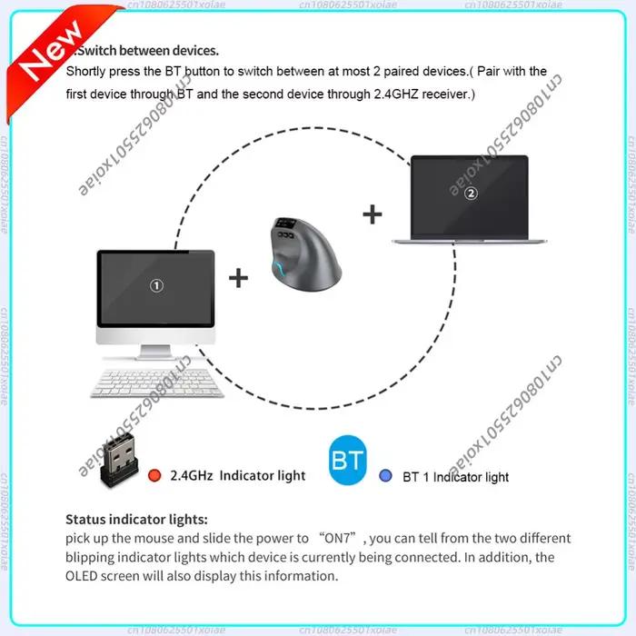 Souris de jeu sans fil F-26C, ergonomique, 3200DPI, 8 boutons, 2.4G, Rechargeable, pour PC portable,