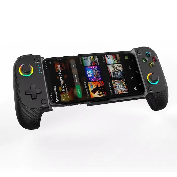 Manette de jeu sans fil 7009F pour iOS/Android avec joystick à effet Hall et éclairage RGB, manette