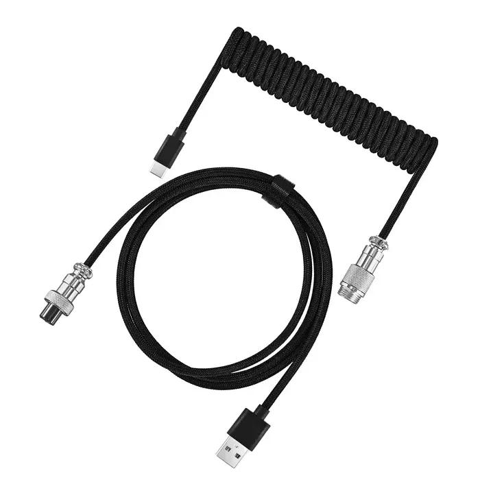 Câble enroulé pour clavier mécanique de Type C, fil USB pour clavier mécanique, aviateur, ordinateur