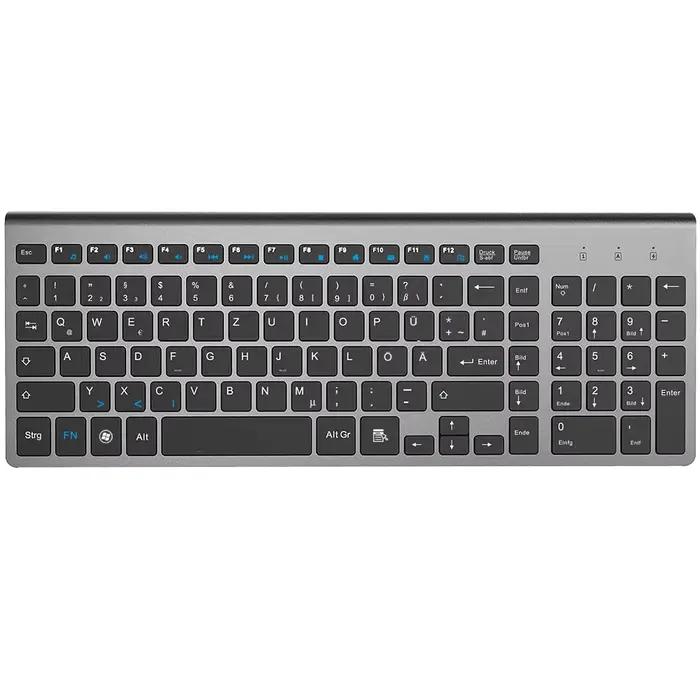 Clavier Deutsch mince sans fil, disposition allemande QWERTZ, faible bruit, 101 touches, Tastatur sa
