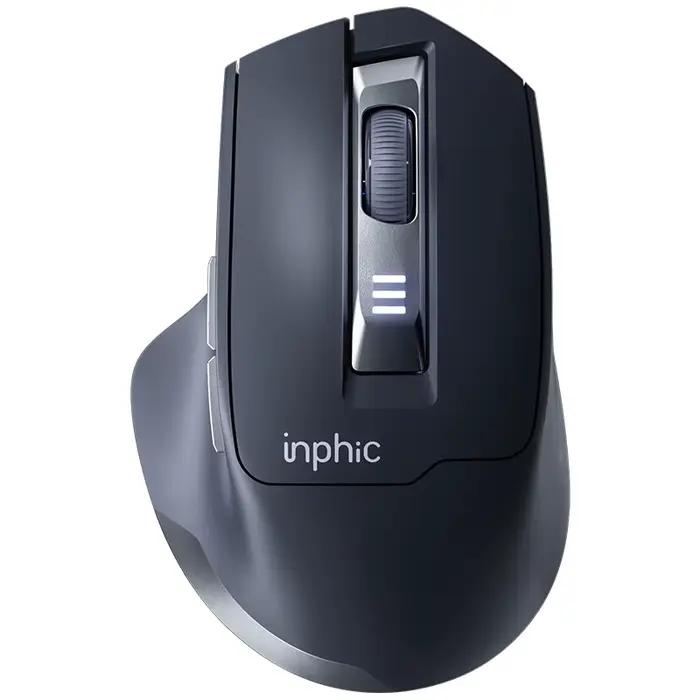 Souris sans fil Inphic M9, récepteur USB 2.4G, Rechargeable, type-c, bouton muet, visualisation de l