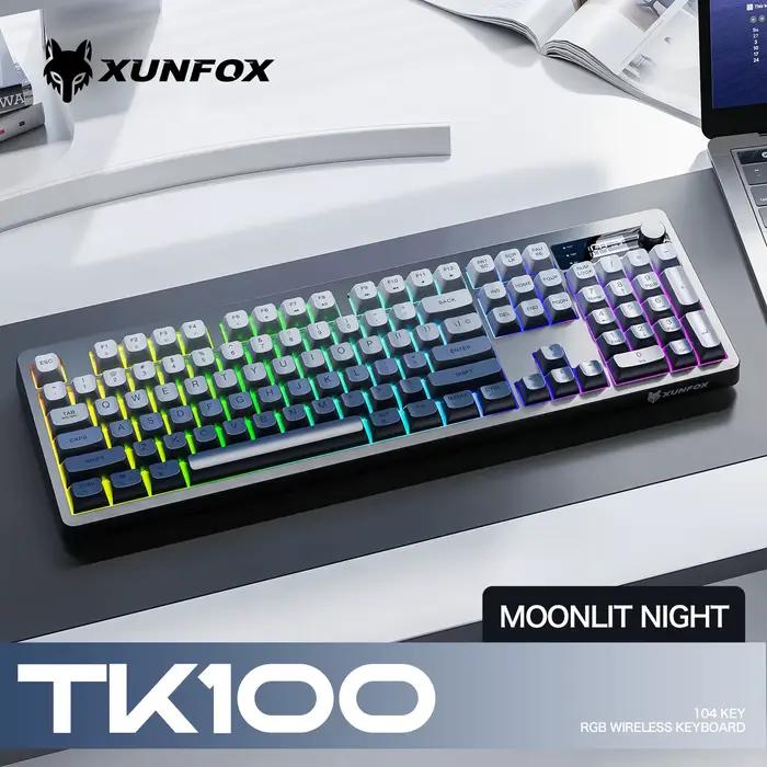 XUNFOX TK100 Bluetooth clavier double mode sans fil TFT écran intelligent ordinateur de bureau burea