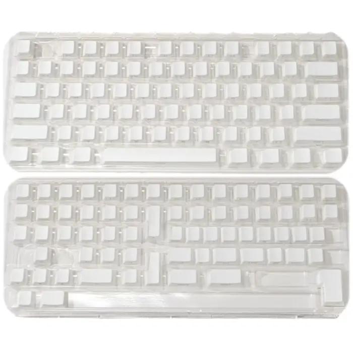 Capuchons de touches translucides minimalistes blancs gravés sur le côté Cherry PBT 130 touches comp