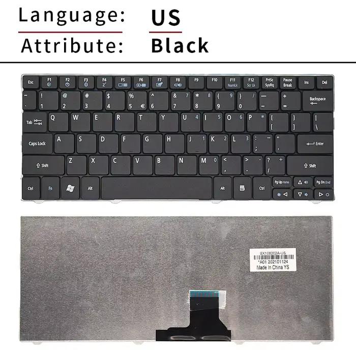 Nouveau clavier américain pour ordinateur portable ACER Aspire One 751 ZA3 752 753 722 721 1410, ang