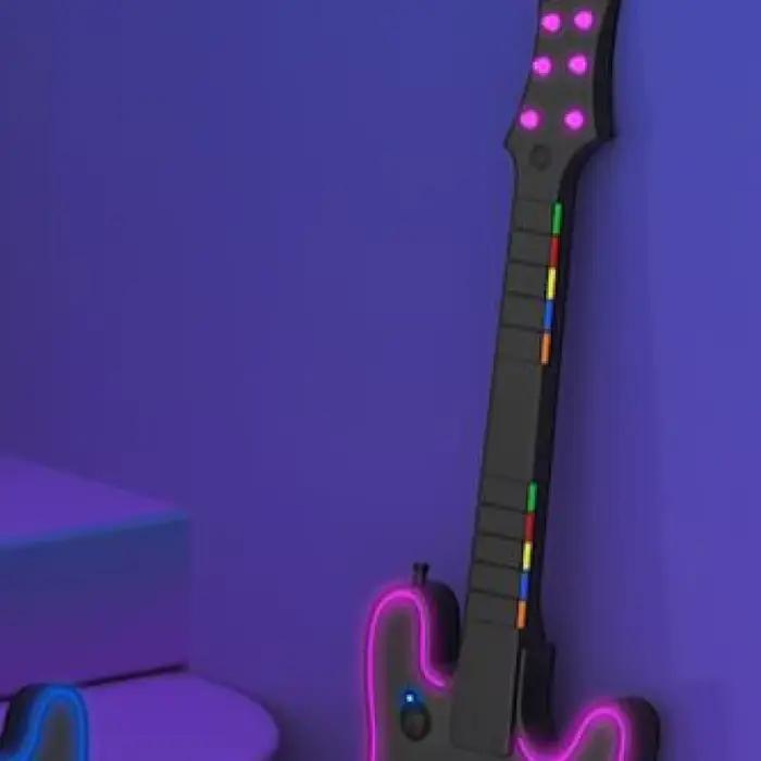 Contrôleur de guitare sans fil 2.4G, manette de jeu sans fil avec sangle et dongle sans fil, poignée