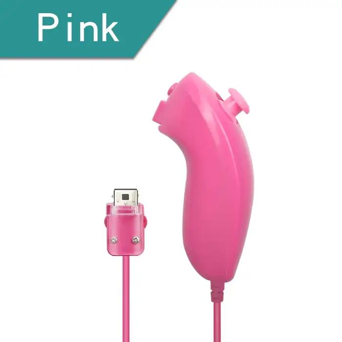 Nunchuck filaire 5 couleurs pour manette de jeu Nintendo Wii, poignée de jeu incurvée, accessoires p