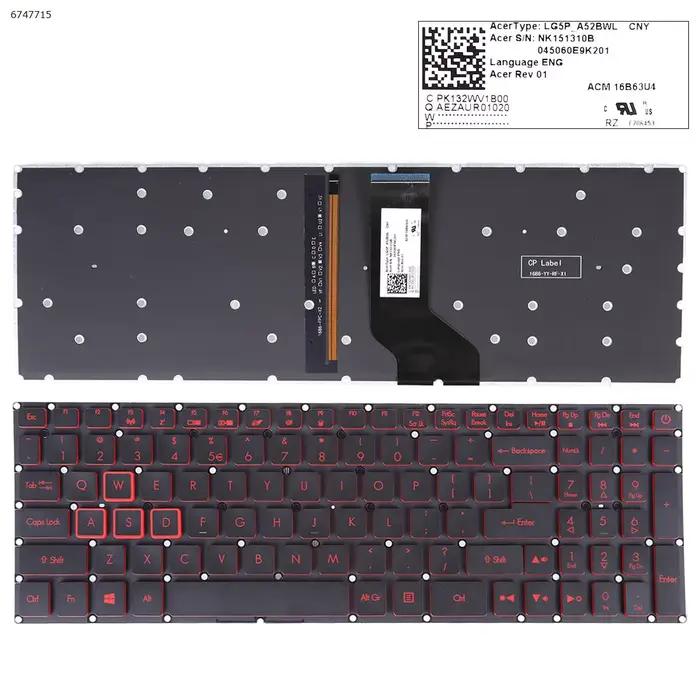 Clavier d'ordinateur portable américain pour Acer Nitro 5 AN515-41 AN515-42 AN515-51 AN515-52 noir a