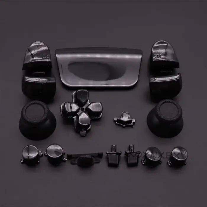 1 jeu complet de boutons chromés pour PS5 2.0 V2 BDM-020 poignée bâtons de pouce capuchon de Joystic