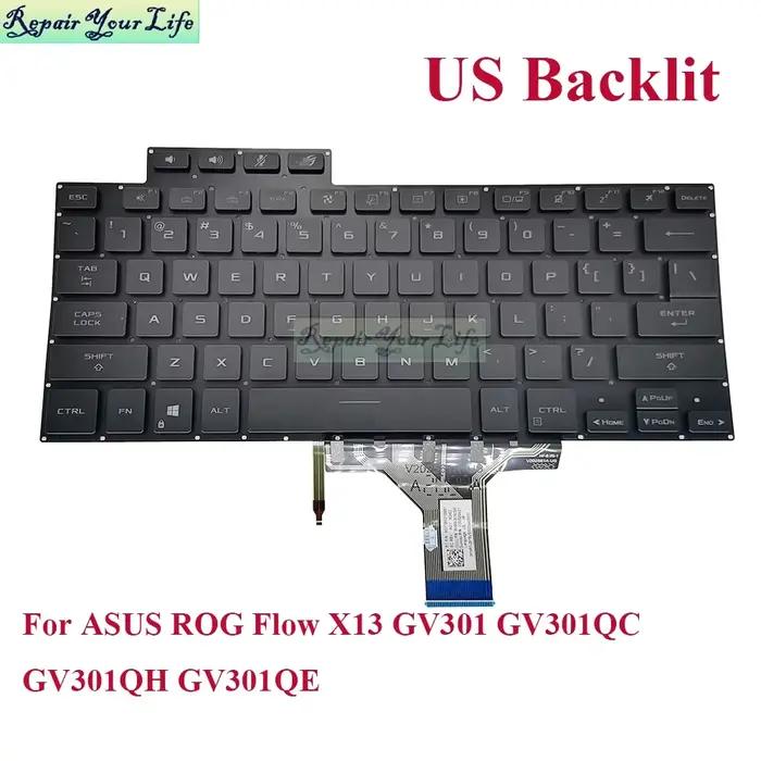Clavier rétro4.2 US pour ASUS ROG Flow X13 GV301 GV301QC GV301QH GV301QE, rétroéclairage V202526AS1